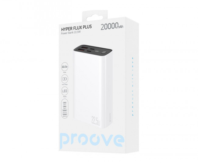 Портативная батарея Proove Hyper Flux Plus 22.5W 20000mAh (white)